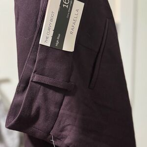 Rafaella Women's High Rise Curvy Boot Pants - Dark Purple